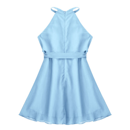 Summer Kids Dresses for Girls  Children's Chiffon Flower Girls Dress Pageant Wedding Party First Communion Dress filles robes