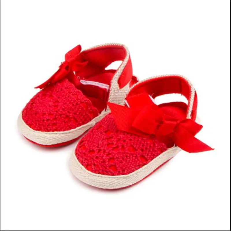Lovely Bowknot Baby First Walkers Infants Girl Crib Shoes Soft Sole Newborn Shoes Antislip Baby Princess Shoes