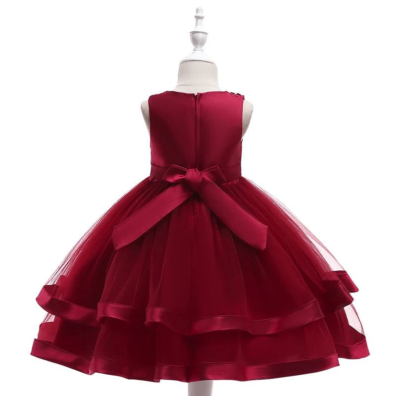 2024 Toddler Baby Girls Summer Dresses Infant Princess 1 Year Birthday Party Dress Elegant Kids Girl Christmas Wedding Costume