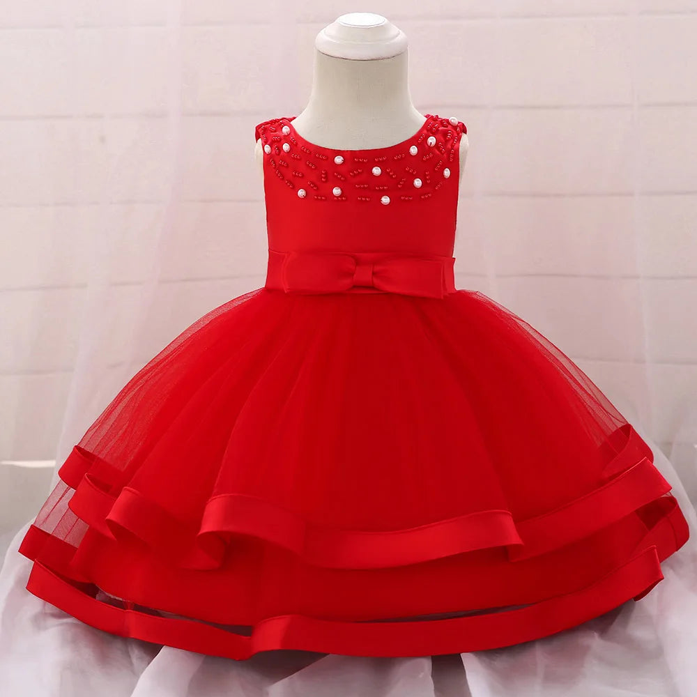 2024 Toddler Baby Girls Summer Dresses Infant Princess 1 Year Birthday Party Dress Elegant Kids Girl Christmas Wedding Costume