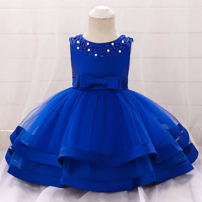 2024 Toddler Baby Girls Summer Dresses Infant Princess 1 Year Birthday Party Dress Elegant Kids Girl Christmas Wedding Costume