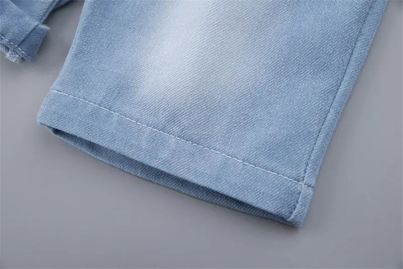 New Summer Kids Boys Denim Clothing Children Casual Short Sleeve Shirt Shorts 2Pcs/sets Kids Sportswear Toddler Fashion Clothes