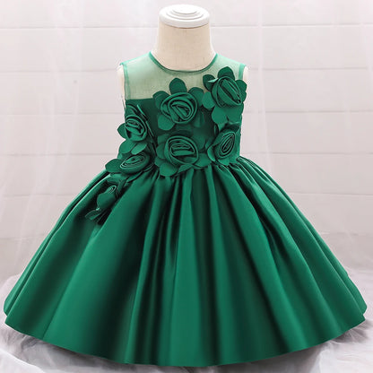 2024 Toddler Baby Girls Summer Dresses Infant Princess 1 Year Birthday Party Dress Elegant Kids Girl Christmas Wedding Costume