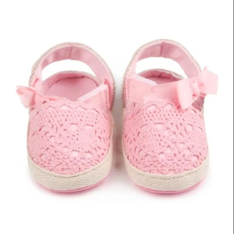 Lovely Bowknot Baby First Walkers Infants Girl Crib Shoes Soft Sole Newborn Shoes Antislip Baby Princess Shoes