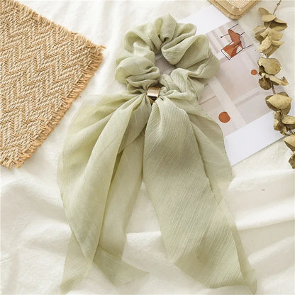 Fashion Double Layer Bow Hair Accessories Headwear For Women 2022 Trendy Girl Solid Color Elastic Hair Bands Hair Ornament Gift