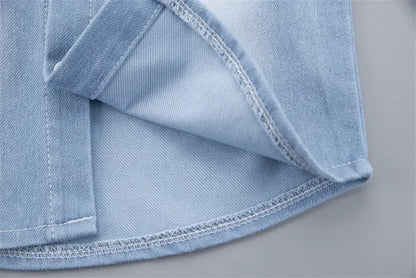 New Summer Kids Boys Denim Clothing Children Casual Short Sleeve Shirt Shorts 2Pcs/sets Kids Sportswear Toddler Fashion Clothes