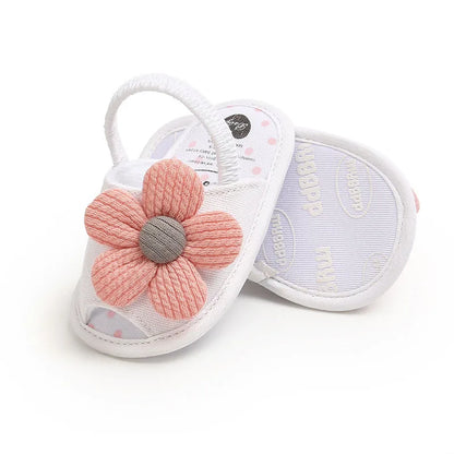Summer Baby Girl Sandals Solid Color Cute Lace Bows Newborn Shoes Soft Cotton Non-slip Soled Princess Toddler Girl Sandals Kids