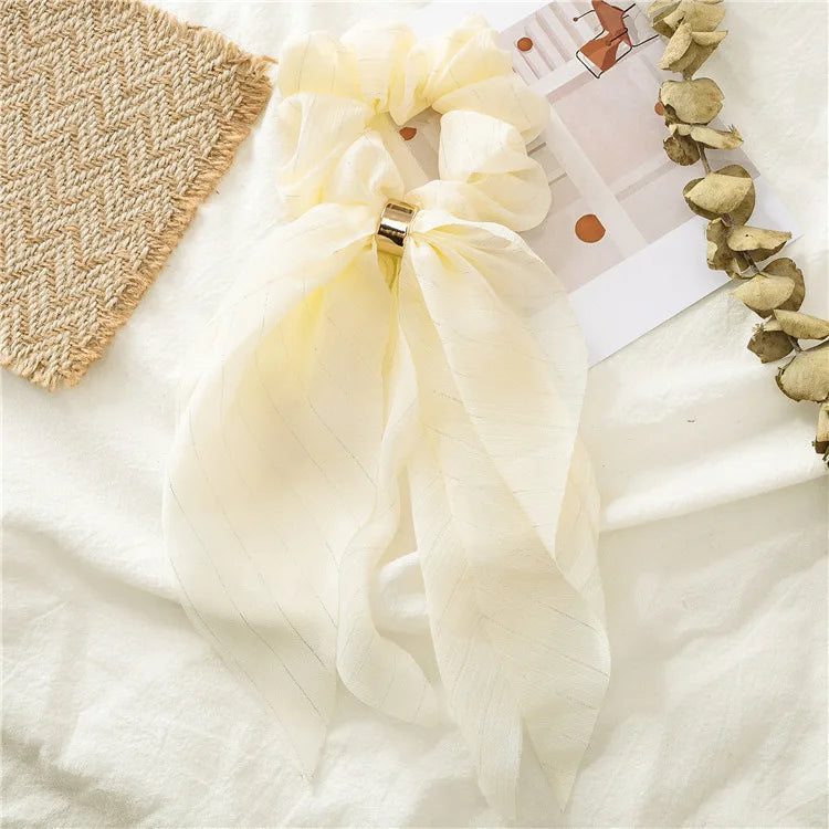 Fashion Double Layer Bow Hair Accessories Headwear For Women 2022 Trendy Girl Solid Color Elastic Hair Bands Hair Ornament Gift