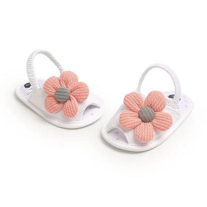 Summer Baby Girl Sandals Solid Color Cute Lace Bows Newborn Shoes Soft Cotton Non-slip Soled Princess Toddler Girl Sandals Kids