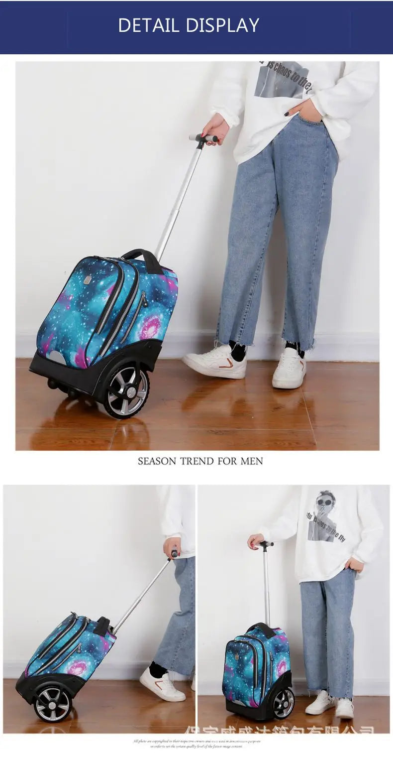 School Bag for girls with wheels Travel Rolling backpack Bags for teenagers travel trolley bag Children wheeled backpack bags