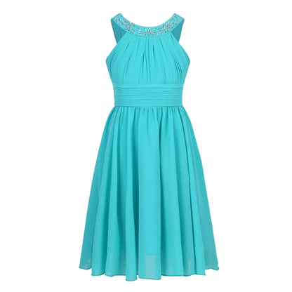 Summer Kids Girls Dresses Elegant Flower Girls Dress Birthday Pageant Wedding Party First Communion Clothing vestido