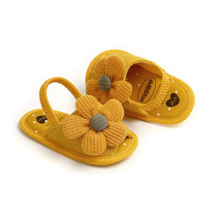 Summer Baby Girl Sandals Solid Color Cute Lace Bows Newborn Shoes Soft Cotton Non-slip Soled Princess Toddler Girl Sandals Kids