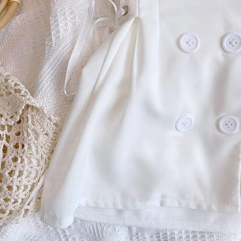 Summer Clothing Lapel Waist Drawstring Double (available)