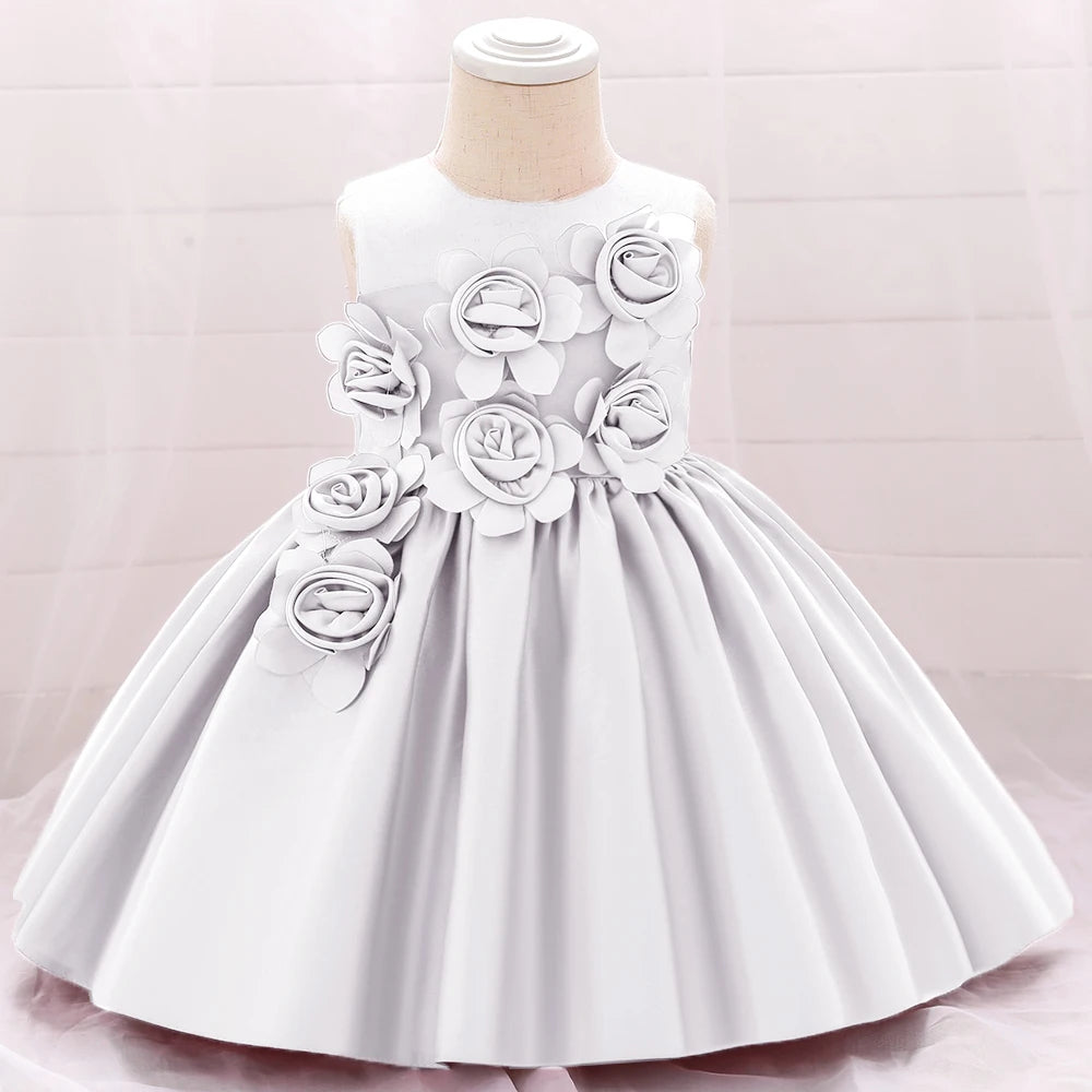 2024 Toddler Baby Girls Summer Dresses Infant Princess 1 Year Birthday Party Dress Elegant Kids Girl Christmas Wedding Costume