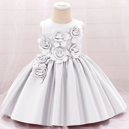 2024 Toddler Baby Girls Summer Dresses Infant Princess 1 Year Birthday Party Dress Elegant Kids Girl Christmas Wedding Costume