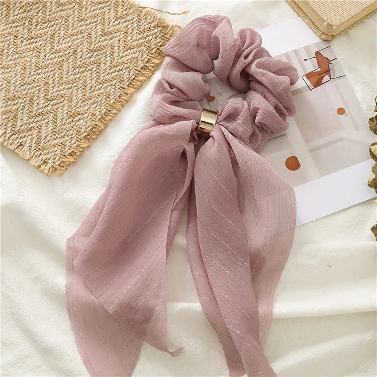 Fashion Double Layer Bow Hair Accessories Headwear For Women 2022 Trendy Girl Solid Color Elastic Hair Bands Hair Ornament Gift