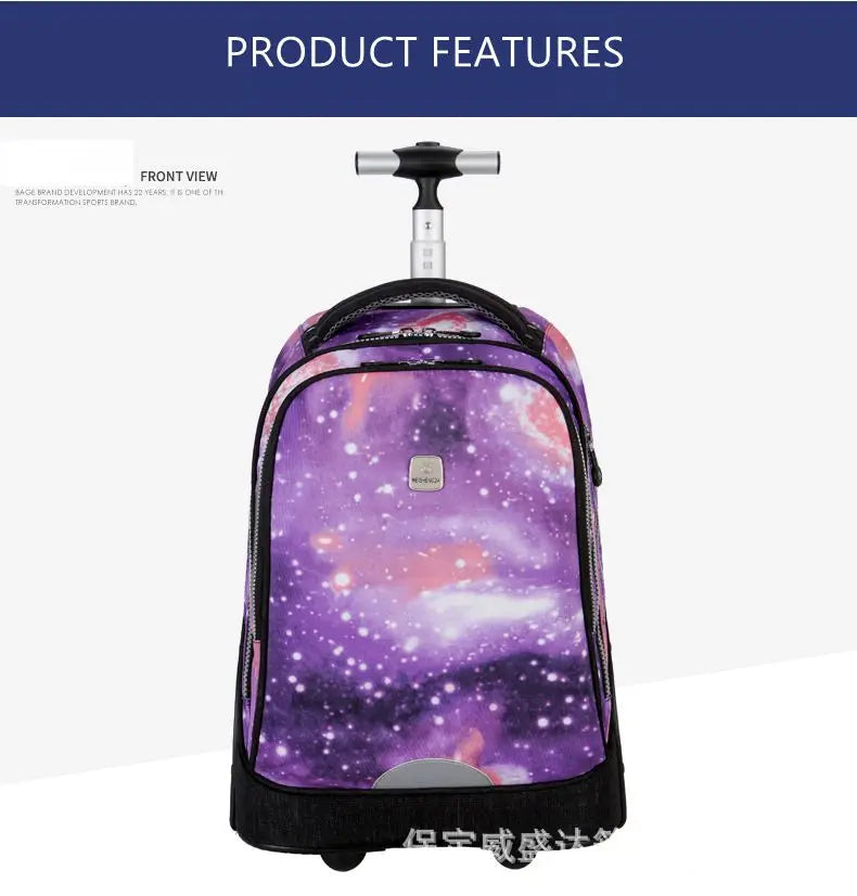 School Bag for girls with wheels Travel Rolling backpack Bags for teenagers travel trolley bag Children wheeled backpack bags