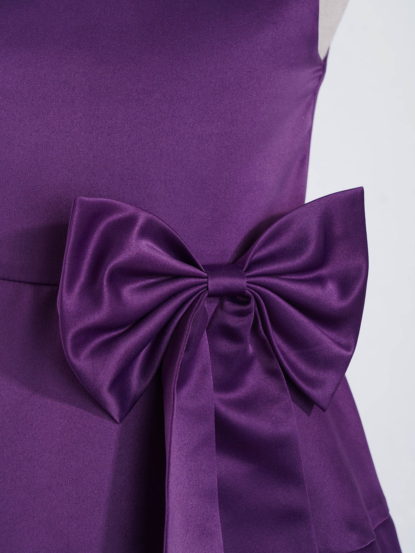 Flower Girl Dress for Kid Wedding Junior Bridesmaid Communion Party Pageant Sleeveless Big Bowknot Decor Satin A-Line Dresses