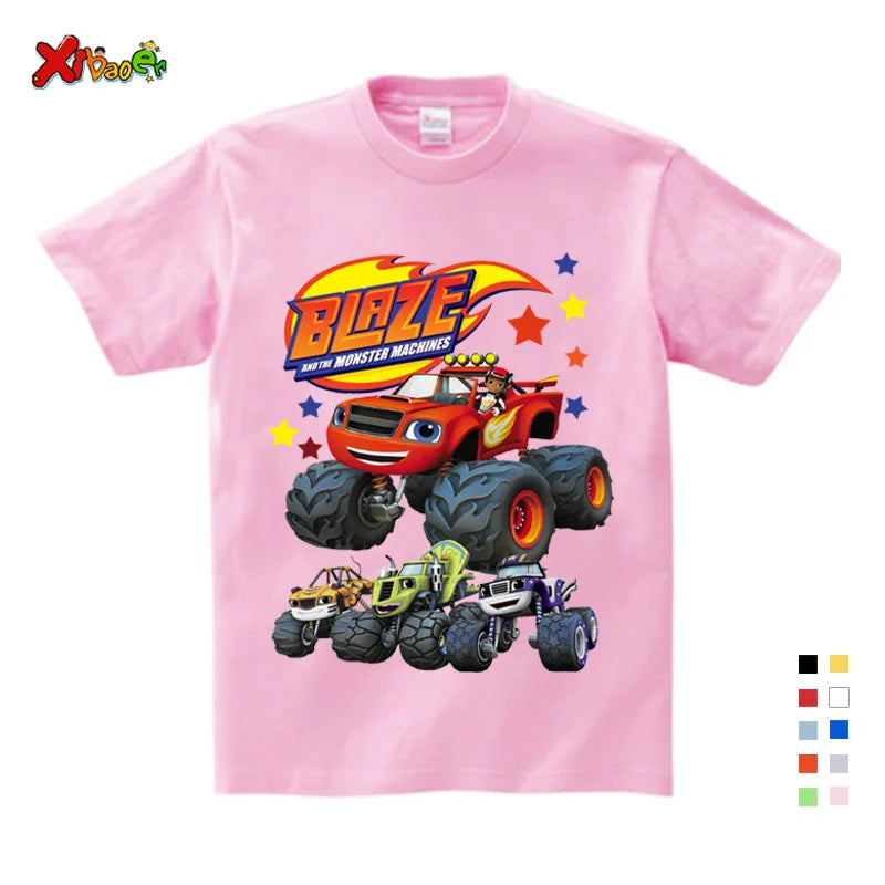 Boys T Shirt Summer for Children's Clothing Boys Short Sleeve T-shirt Fashion Girls T Shirt Clothing Lets Blazing Shirt Cool 6T