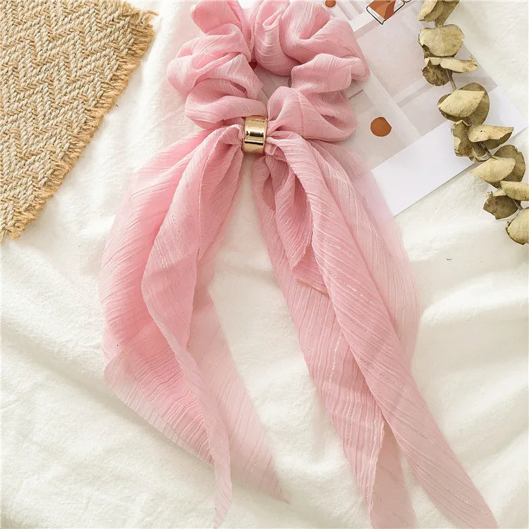 Fashion Double Layer Bow Hair Accessories Headwear For Women 2022 Trendy Girl Solid Color Elastic Hair Bands Hair Ornament Gift