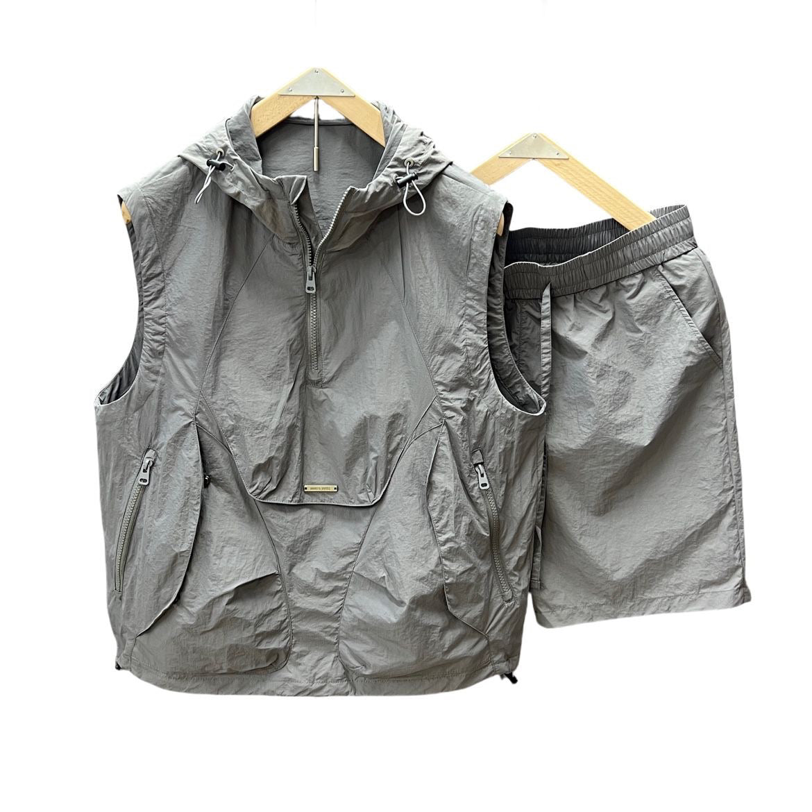 Casual Hooded Vest Suit Men's Summer Workwear Thin Loose (Available)