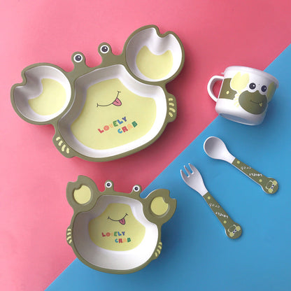 Baby feeding bowl with Bamboo Fiber spoon and Bamboo Fiber straw (Available)