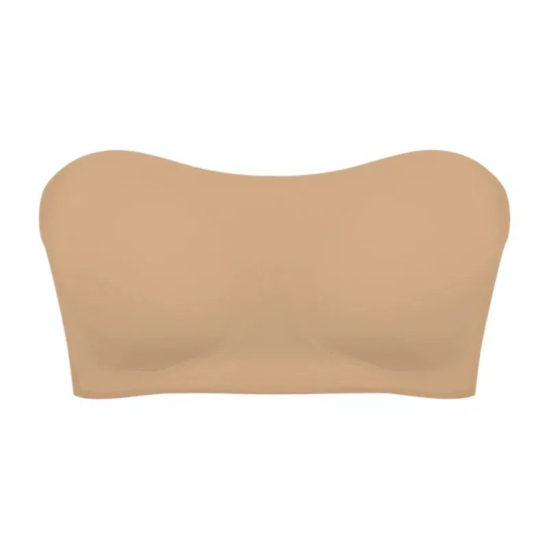Women's strapless bra cross side buckle underwear