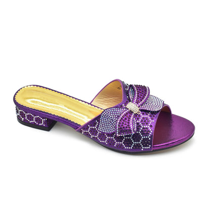 Bowknot Rhinestone Daily Low-top Sandals Casual (Available)