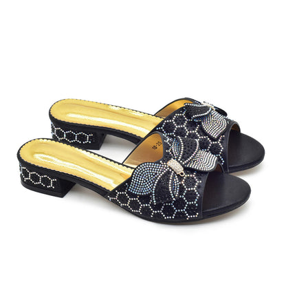 Bowknot Rhinestone Daily Low-top Sandals Casual (Available)