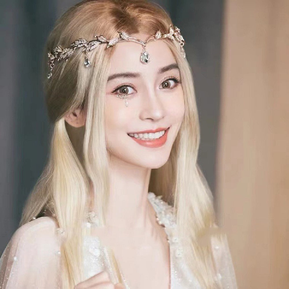 Exotic retro temperament tassel headdress female new rhinestone high-grade headband headband bridal crown hair accessories (Available)