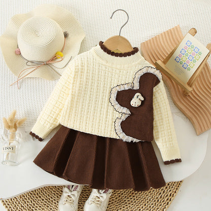New  winter children's sweater skirt small knit (Available)