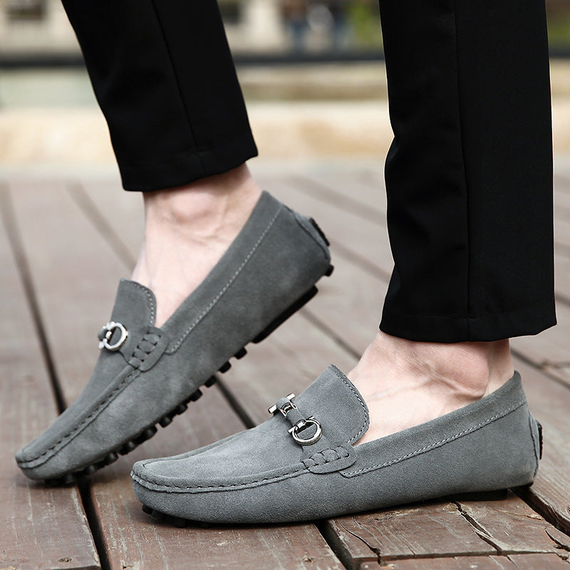 Men's Slip-on Cowhide Business Casual Leather Shoes (Available)