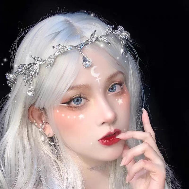 Exotic retro temperament tassel headdress female new rhinestone high-grade headband headband bridal crown hair accessories (Available)