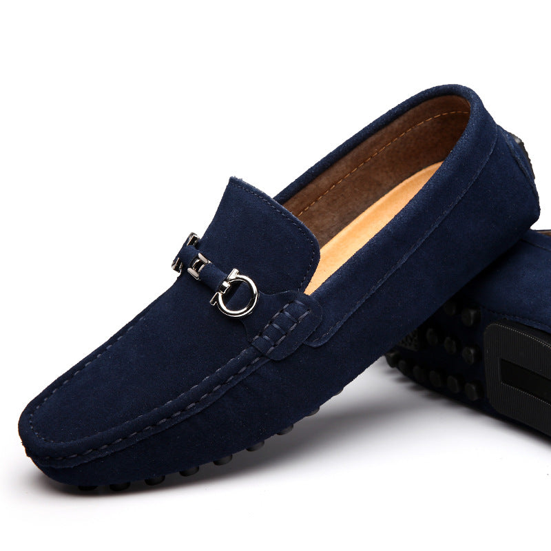 Men's Slip-on Cowhide Business Casual Leather Shoes (Available)