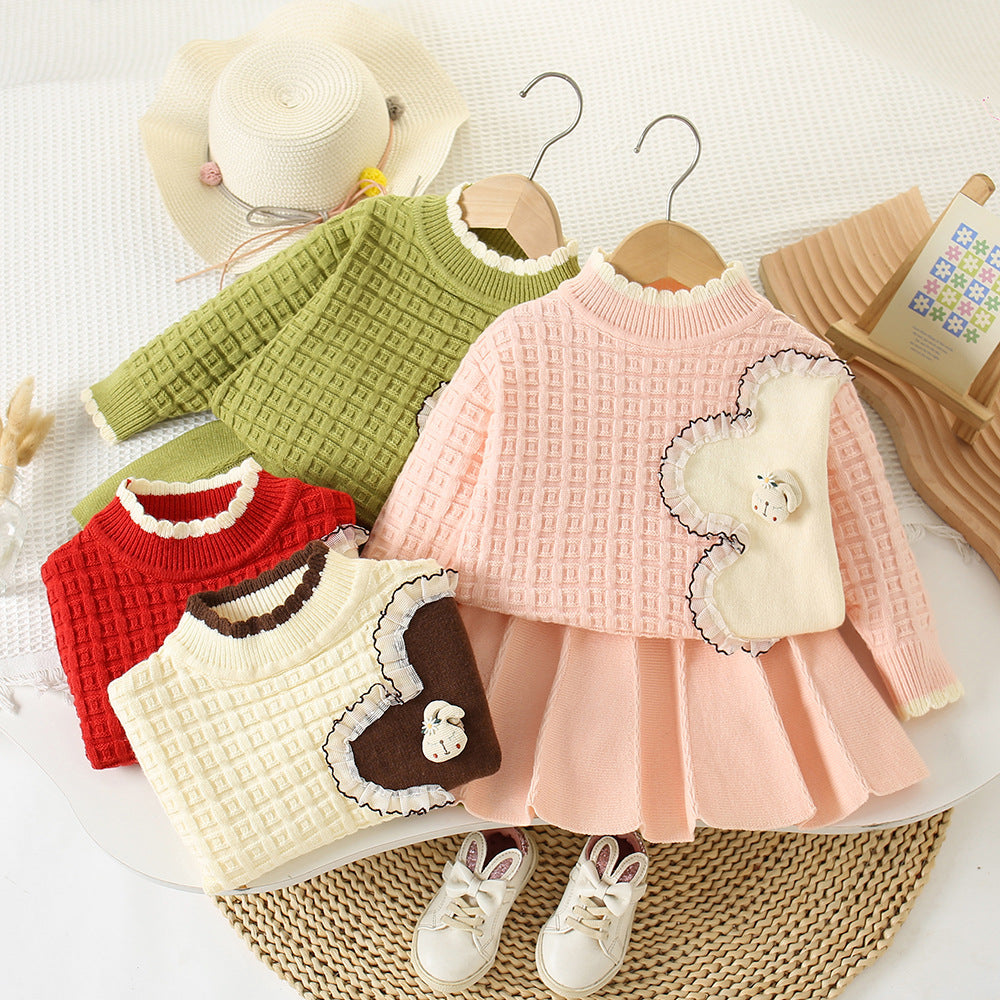 New  winter children's sweater skirt small knit (Available)