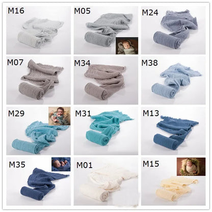 Newborn Photography Props Wrap Baby Blanket Soft Stretchable Cotton Swaddling Photography Backdrop Babies Accessories