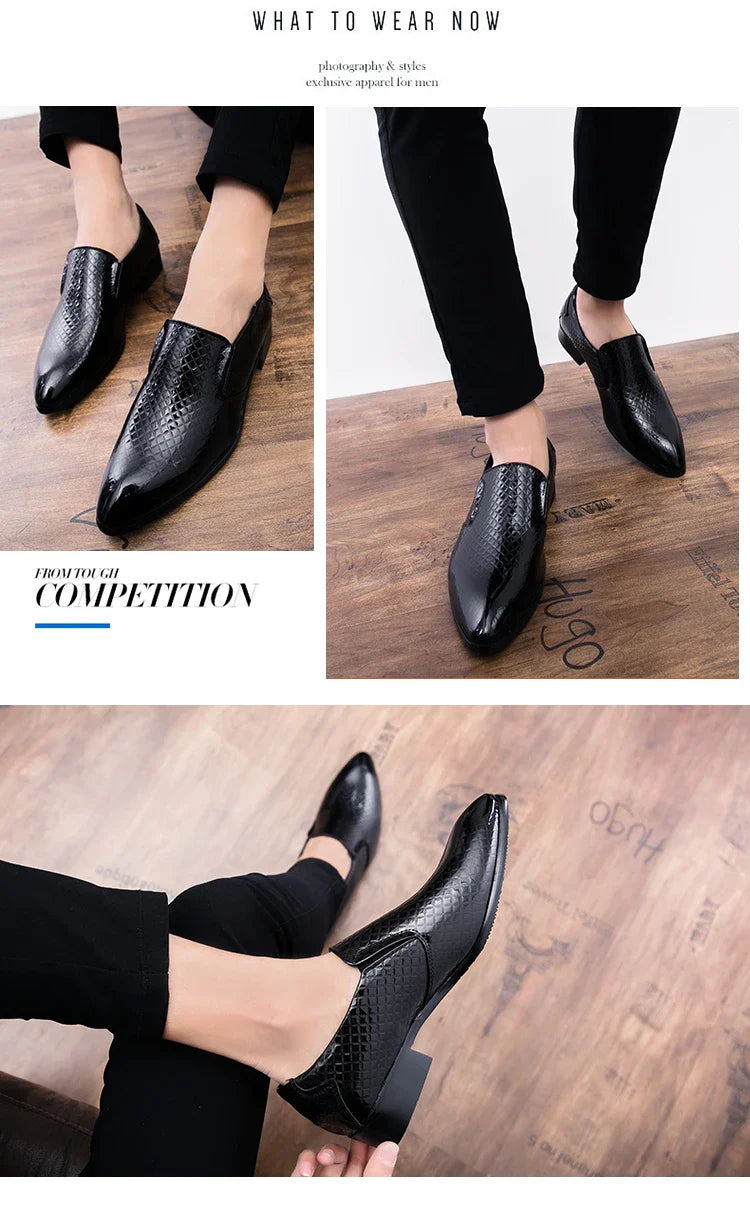 Shoes for men shoes leather shoes business dress shoes all-match casual shock-absorbing wear-resistant footwear large size