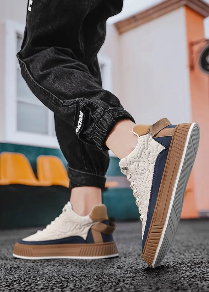 Men Sneakers Fashion Trend Luxury Brand Casual Flat Shoes Vulcanize Shoe Male Outdoors Non-slip wear-resistant Hiking Shoes 2023 (Available)