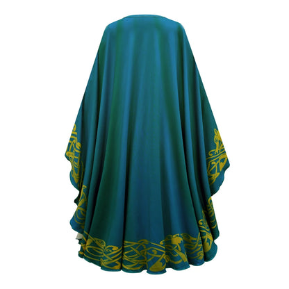 New Cartoon Movie Girls Princess Merida Dress Halloween Brave Princess Costume Children Green Velvet Long Sleeve Vintage Clothes