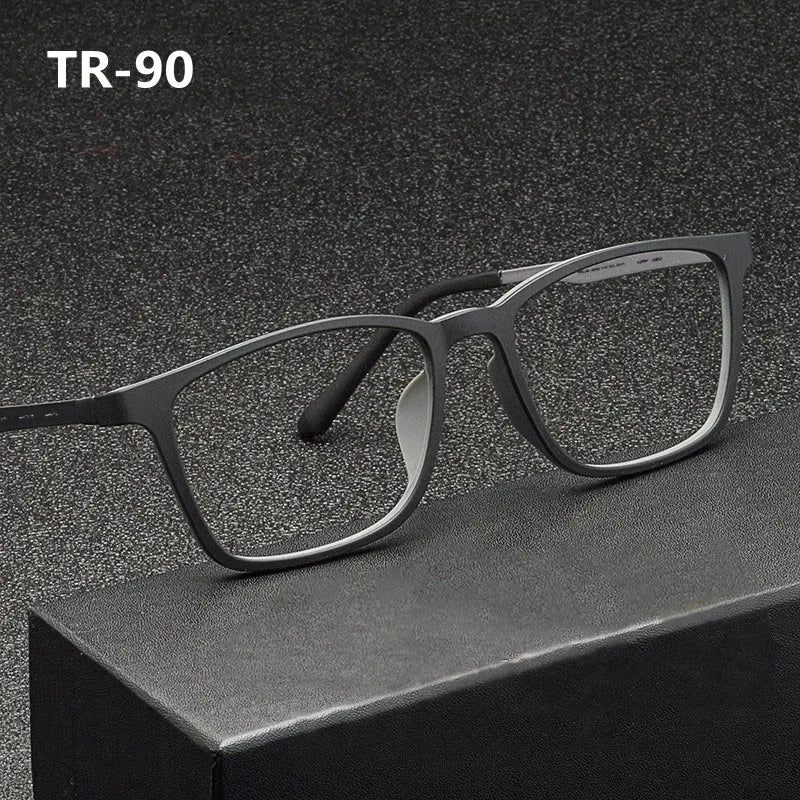 Ultralight Black Reading Glasses For Men TR90 Metal Prescription Glasses Blue Light Blcoking