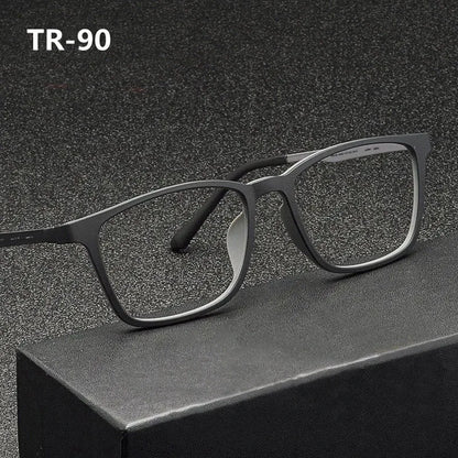 Ultralight Black Reading Glasses For Men TR90 Metal Prescription Glasses Blue Light Blcoking
