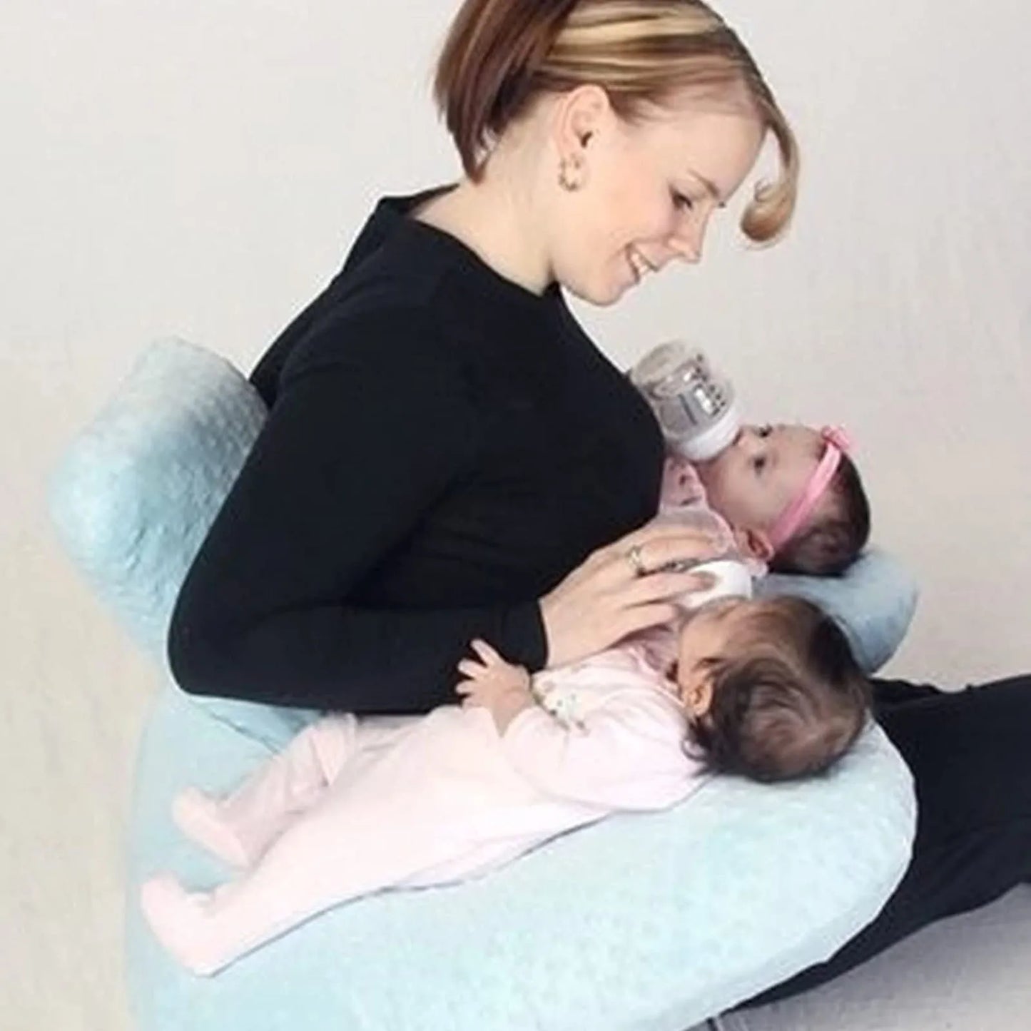 2025 New Baby Cushion, Newborn Feeding Bed Multifunctional  For Twins, Gray
