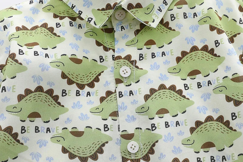 Boys' Summer Shirt Set 2025 New Summer Children's Clothes Baby Short sleeved Shorts Stylish