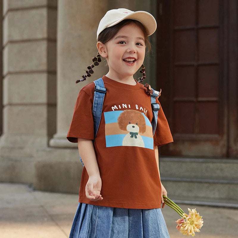 Boys and Girls T-Shirt Summer Breathable Cool Feeling Antibacterial Kid Quick-Dry Short Sleeve Top