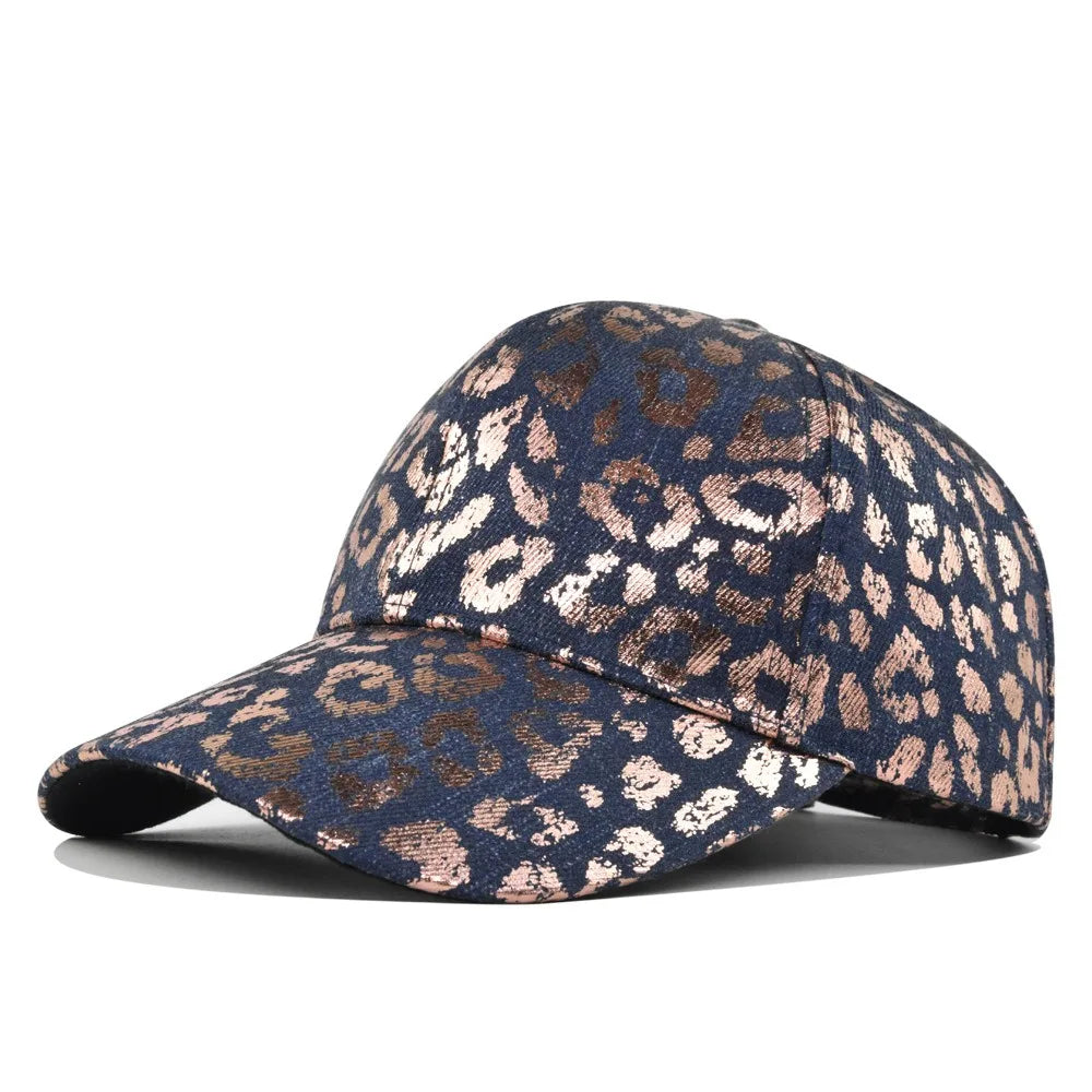 Denim Animal Print Baseball Cap Adjustable Washed Look Dad Hat for Men Women Couple Outdoor Sports Trendy Streetwear Style