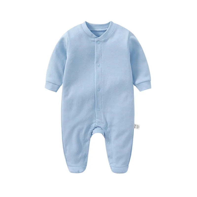 Newborn Baby boys Clothes Cotton solid Print Baby girls Jumpsuit Long Sleeve kids Clothing
