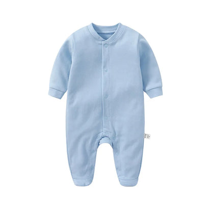 Newborn Baby boys Clothes Cotton solid Print Baby girls Jumpsuit Long Sleeve kids Clothing
