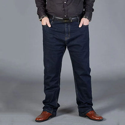 Oversized Jeans For Men 10XL(50 Inch) - Plus Size Straight Leg Stretch Pants Blue Big & Tall Streetwear Classic 5 Pocket Design