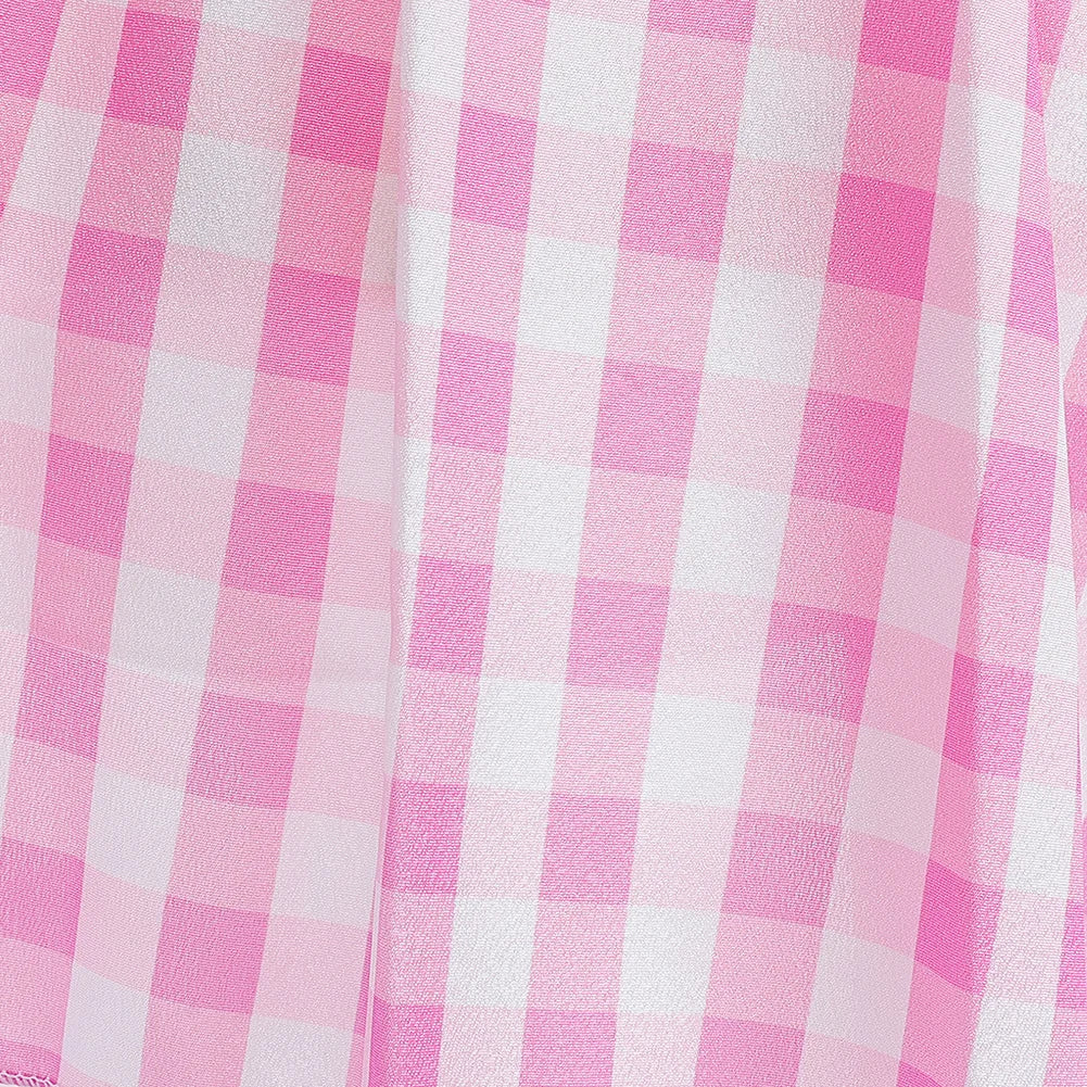 Girls Party Dresses Pink Plaid Princess Dress Birthday Party Children's Day Perform Dress Kid Carnival Halloween Cosplay Costume