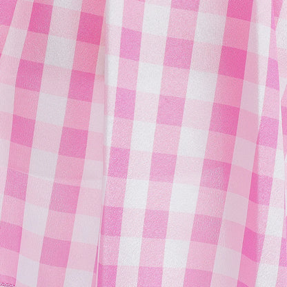 Girls Party Dresses Pink Plaid Princess Dress Birthday Party Children's Day Perform Dress Kid Carnival Halloween Cosplay Costume